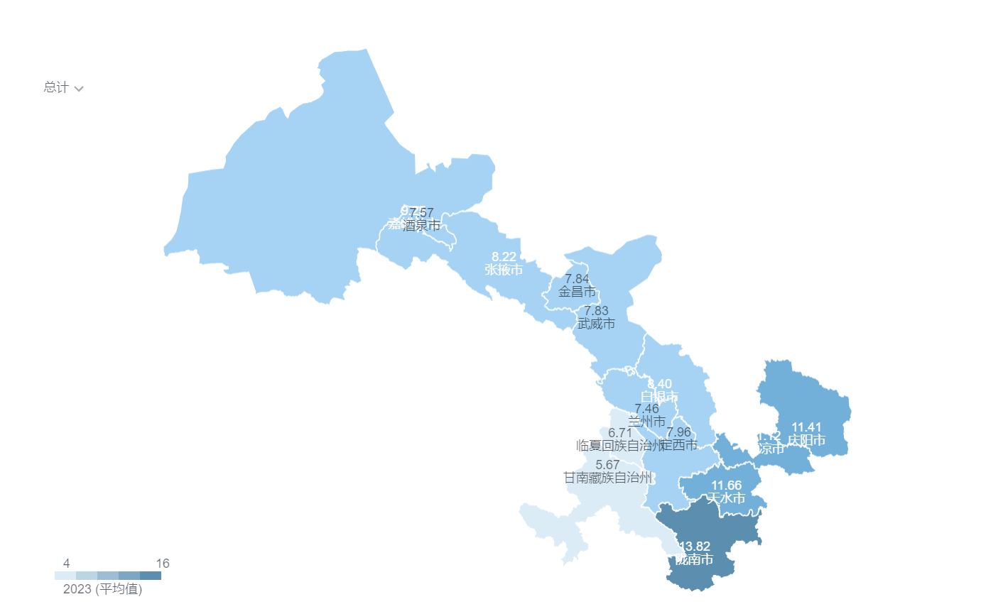 甘肃省区划地图