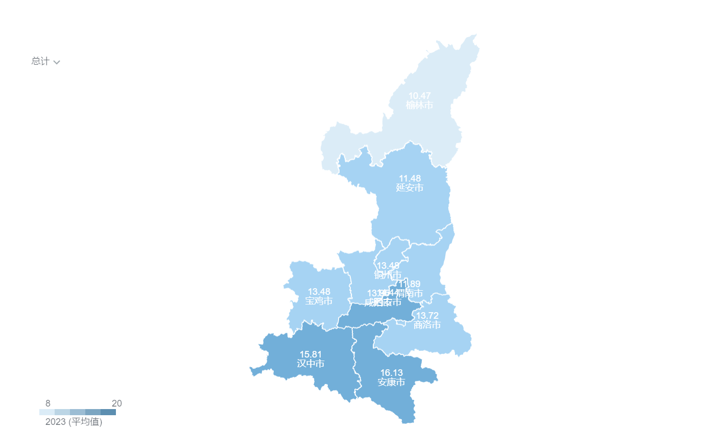 陕西省区划地图
